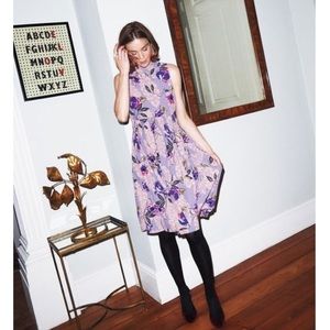 Boden Floral Purple Dress Viscose W Pockets